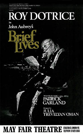 Brief Lives theatre poster - Mayfair Theatre