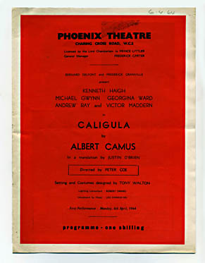 Caligula theatre poster - Phoenix Theatre starring Kenneth Haigh