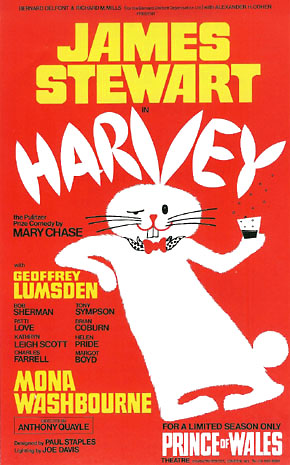 Harvey theatre poster - Prince of Wales Theatre starring James Stewart