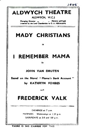 I Remember Mama poster with Mady Christians