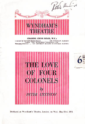 The Love of Four Colonels theatre poster, Wyndham's Theatre