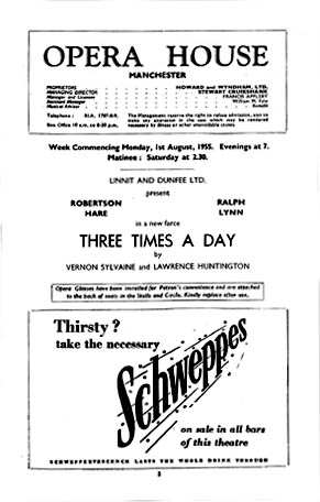 Three Times a Day theatre poster - Opera House