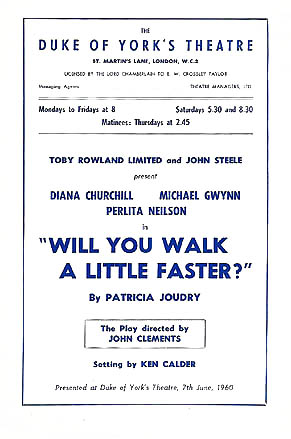 Will You Walk a Little Faster theatre poster - Duke of York's Theatre
