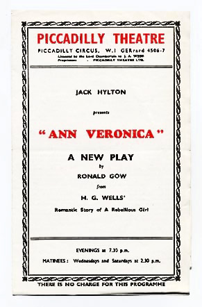 Ann Veronica theatre poster