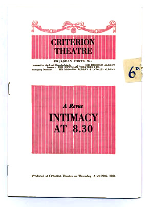 Intimacy at 8.30 theatre poster - Criterion Theatre starring Joan Sims, Joan Heal, Dilys Lay, Ron Moody